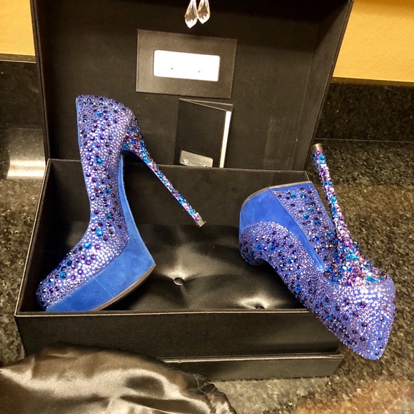 Gianmarco Lorenzi blue crystal heels 38 - Picture 5 of 16